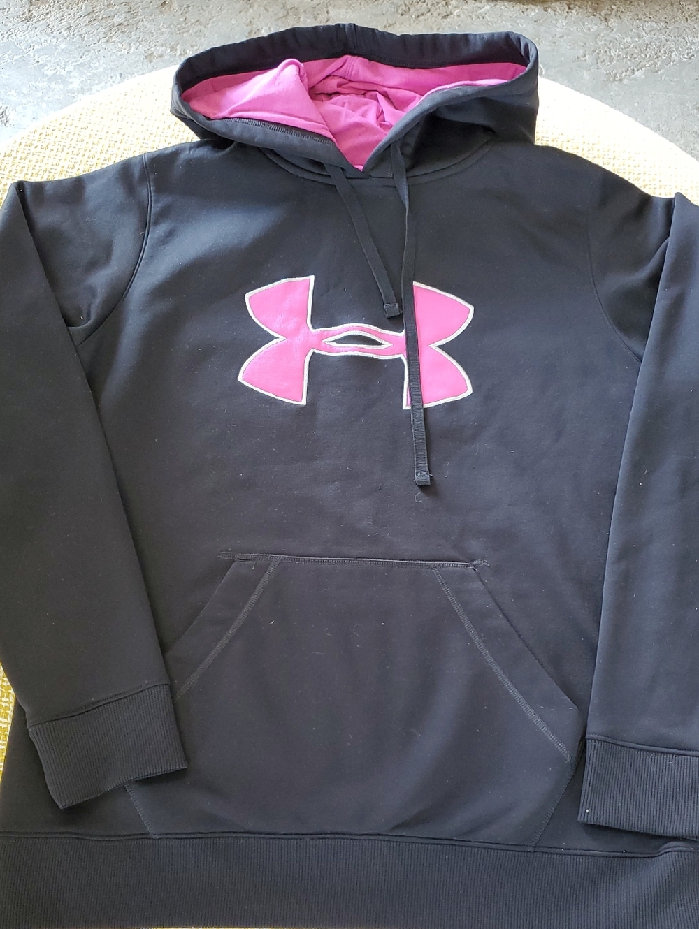 Under Armour Black Pullover Hoodie with Pink Logo